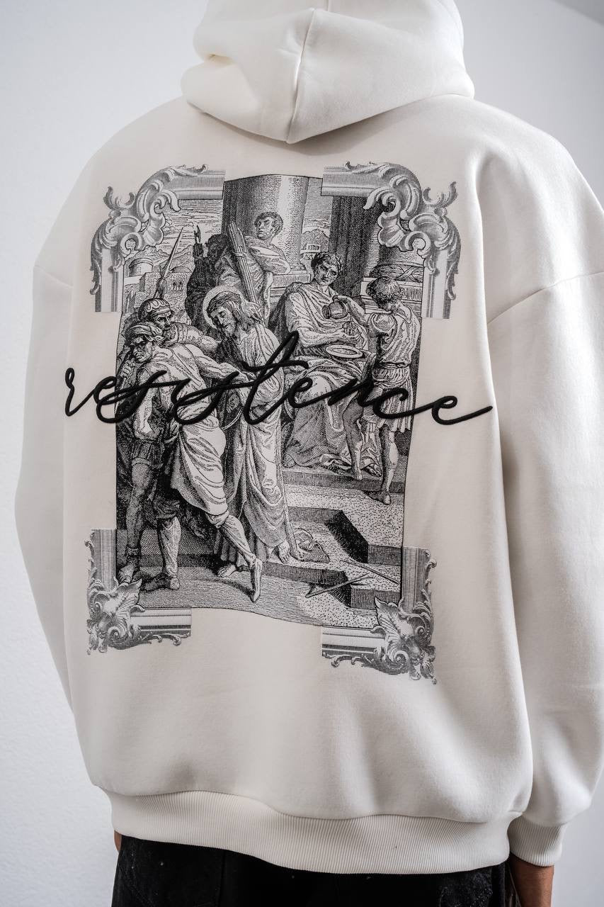 Beyaz Özel Tasarım Kapüşonlu Sweatshirt – Tarzını Yansıt!