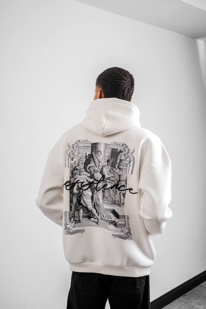 Beyaz Özel Tasarım Kapüşonlu Sweatshirt – Tarzını Yansıt!
