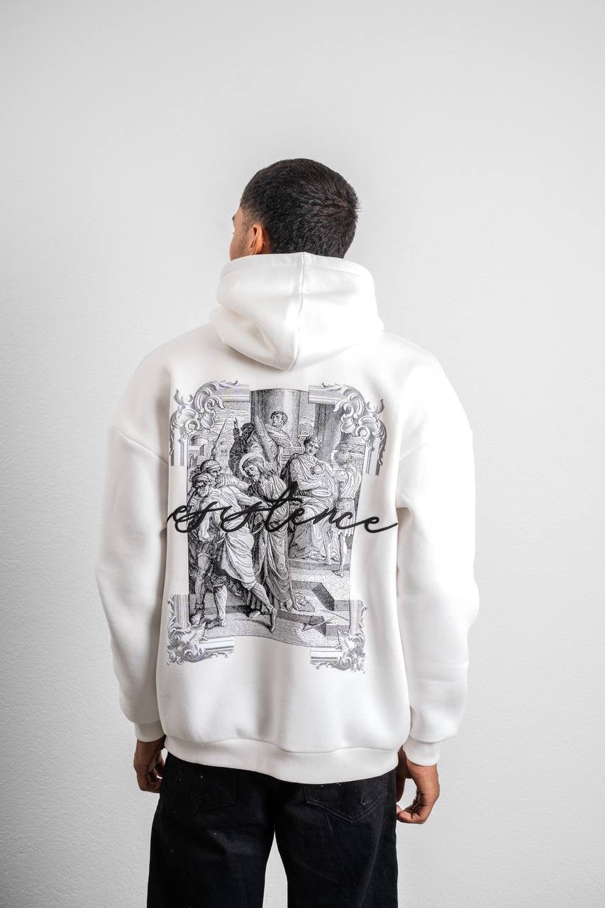 Beyaz Özel Tasarım Kapüşonlu Sweatshirt – Tarzını Yansıt!