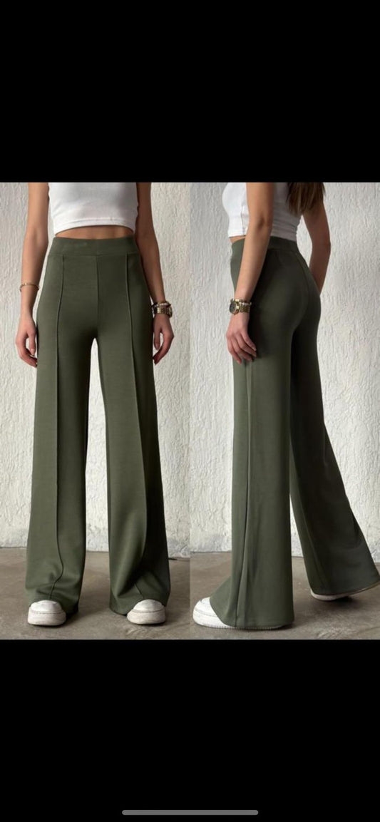 Çımalı Modal Kumaş Kadın Pantalon (Haki)